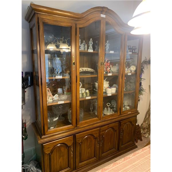 Speckled Oak China Cabinet 62Wx16Dx80H