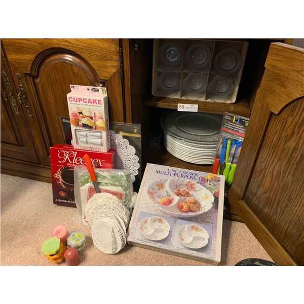 Fine Ceramic Multi-Purpose Dish, 6 Pieces Tumbler Glasses, 12 White Dinner Serving Plates, & More