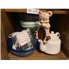 Image 2 : Assorted Kitchenware - Tumbler Glasses, Side Plate, Tea Pot, Mixing Bowls & Teddy Bear Spoon Holder