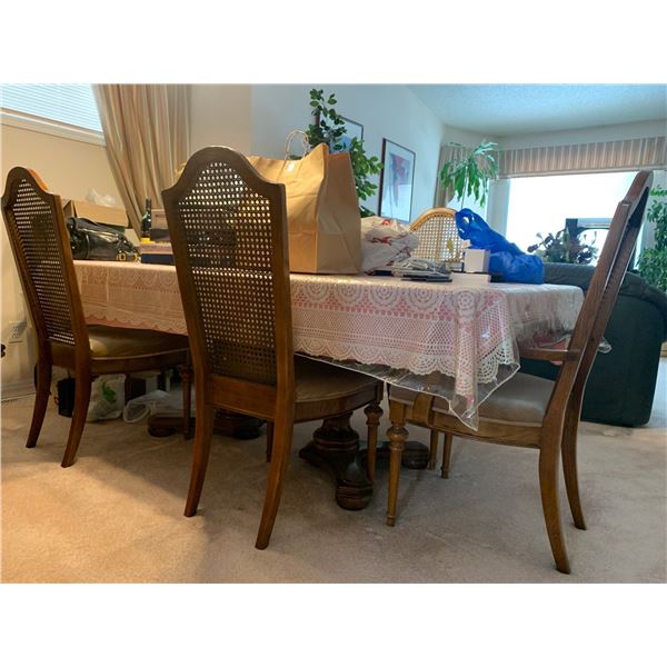 Speckled Oak Table With 6 Chairs 79Lx42Wx30H