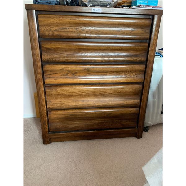 Oak Tall Boy Dresser - Bought From Campbell Furniture 38Wx18Dx45H