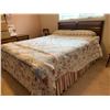 Image 1 : Oak Queen Size Headboard, Frame & Serta Mattress - Bought From Campbell Furniture 61Wx42H