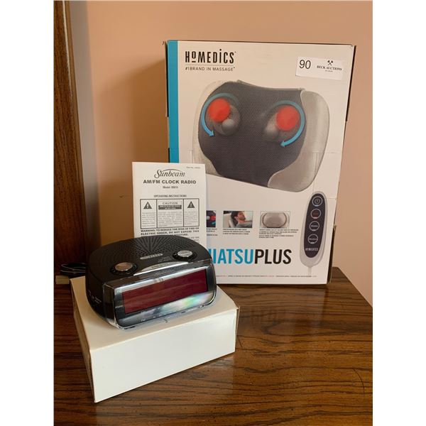 Homedics Shiatsu Massage Tool & Sunbeam Alarm Clock Radio