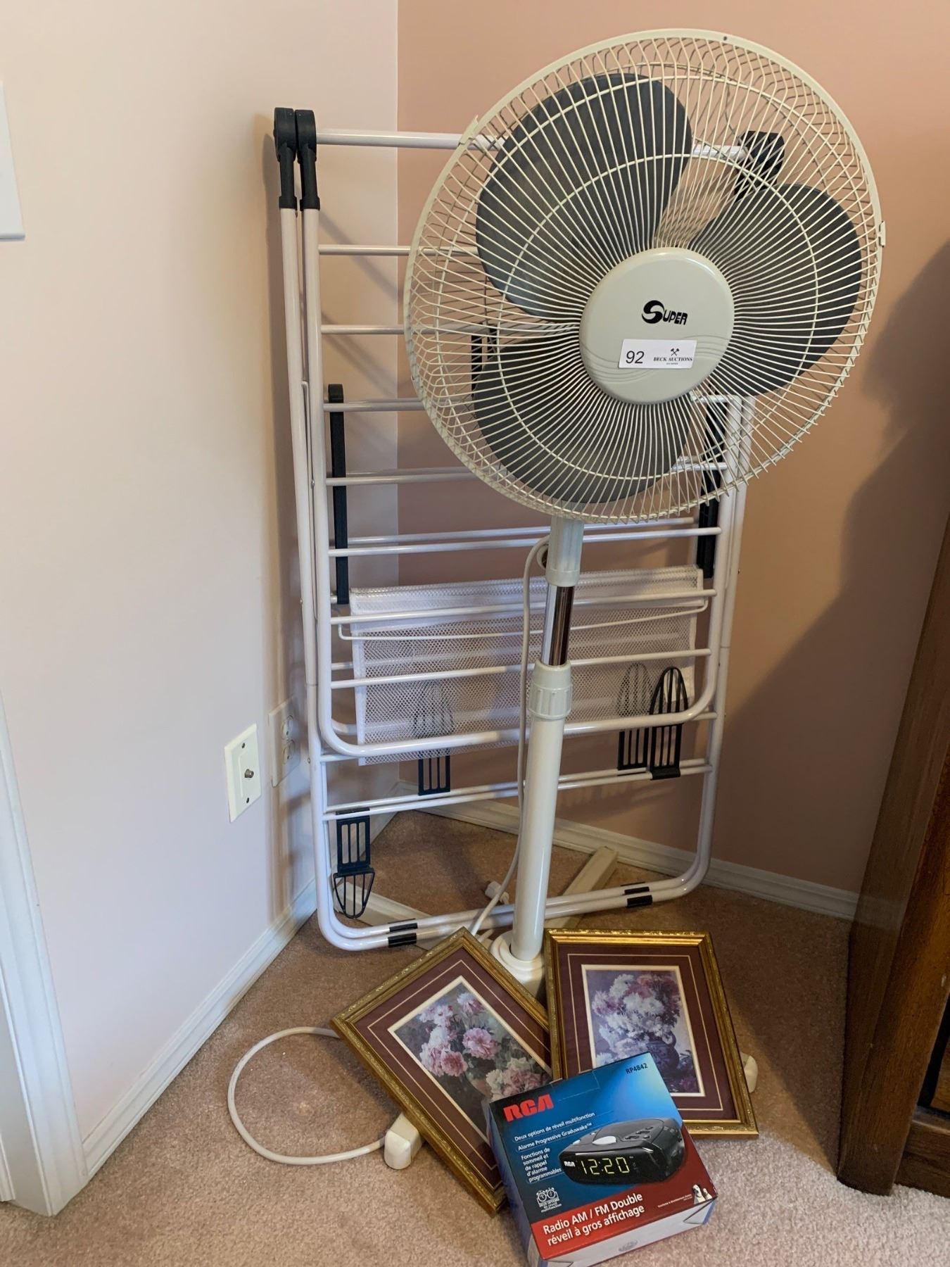 Super Fan, AM/FM Clock Radio, 2 Portraits 9Wx11H, & Drying Rack - Beck ...