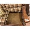 Image 5 : Mid Century Modern Checkered Love Seat - Oak Base & Pillows Included 55Wx33Dx31H