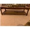 Image 2 : Solid Oak & Glass Antique Coffee Table 52Wx23Dx16H