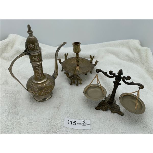 Assorted Brass Vintage Decor