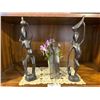 Image 1 : Antique African Pick, African Statues & Floral Decor