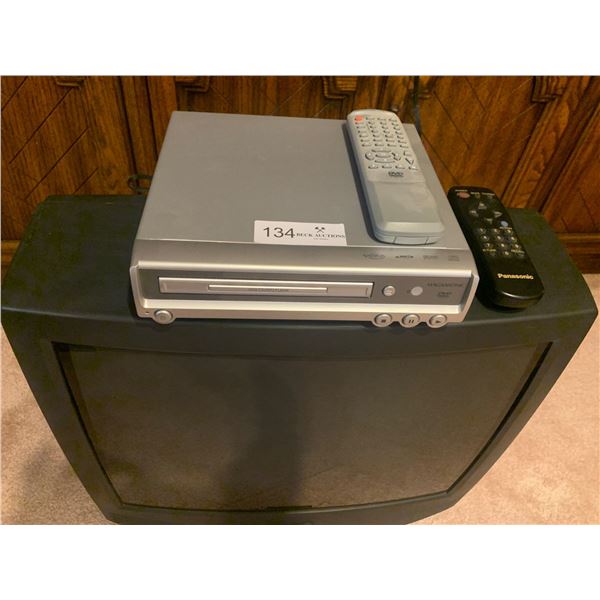 Panasonic Tube TV 20 Inch Screen - Model CT-20G12DV & Magnasonic DVD/CD/MP3 Player - DVD805 Series