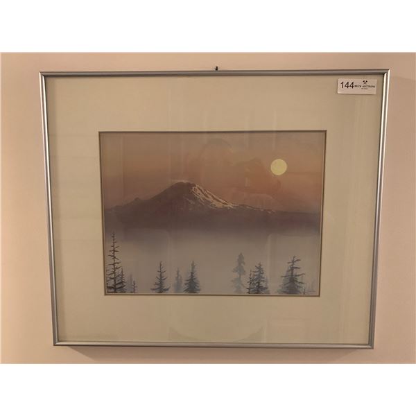 Framed Moon & Mountain  Art By Jeane Durray 24Wx20H