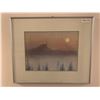 Image 1 : Framed Moon & Mountain  Art By Jeane Durray 24Wx20H