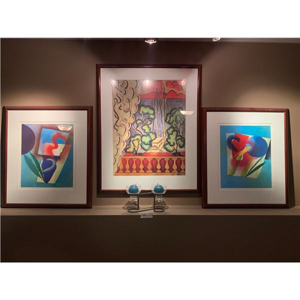 3 Pieces Of Hotel Art 22Wx25H & Candle Holder