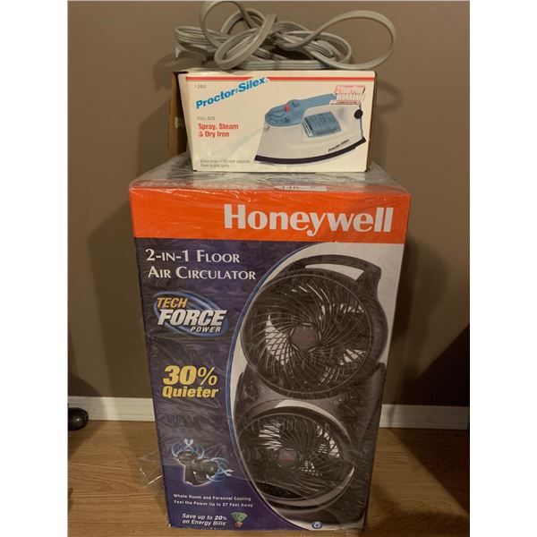 Honeywell 2-in-1 Floor Air Circulator Tech Force Power & Proctor Silex Iron