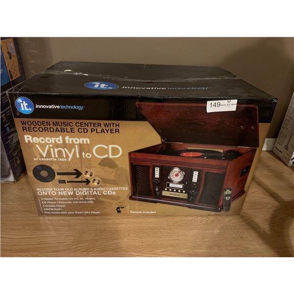 Innovation Technology - Wooden Music Center With Recordable CD Player