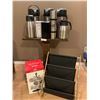 Image 1 : Office Coffee Cart Set Up With Magazine Rack, Cup Tree & Wall Hangings For Any Office