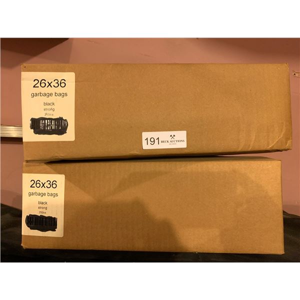 Large Black Garbage Bags 26x36 (250 in each box)