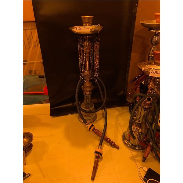 Beaded Fringe Brass & Glass Hookah