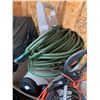Image 2 : Assortment Of Hoses, Extention Cords, Weed Whacker, & Wheelbarrow