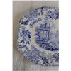 Image 2 : Blue Transfer Morea Stone China Dish - Circa 1880, 12 1/2" x 17"
