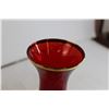 Image 2 : Ruby Red Vase with Enamel Floral Decoration