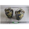 Image 1 : (2) Hand-Painted Nippon Vases - 9" Tall