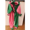 Image 4 : Clown Suit (Stained, Size Adult M), Feathered Witch Hat, Short Hair Wig, Misc. Costume Wear