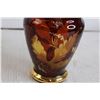 Image 4 : Amber Glass Bohemian Cut-to-Clear Covered Jar