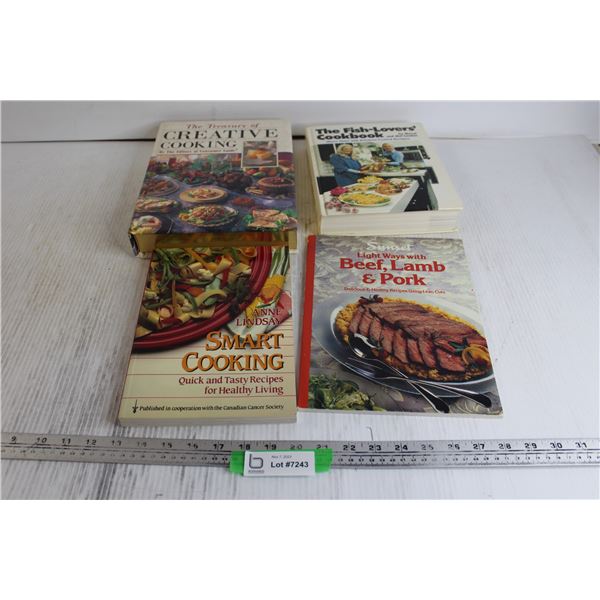 (4) Cookbooks - Fish, Beef, Lamb, Pork, etc.