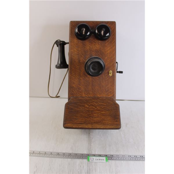 Antique Northern Electric Wooden Wall Phone - Rings