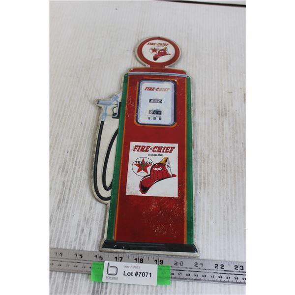Fire-Chief Gasoline Texaco Sign - 6 1/4" x 16 1/4"