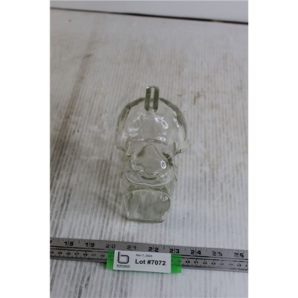 Vintage Snoopy Glass Bank - Peanuts - Charlie Brown