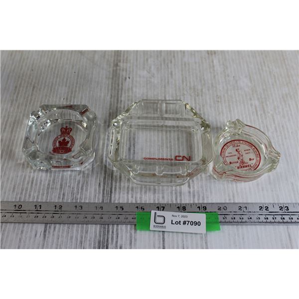 (3) Ashtrays - Estevan Legion, CN, Birnwel