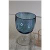 Image 2 : Fire King Delphite Blue Divided Dish, Pink Depression Glass Sugar Holder, Blue Goblet