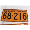 Image 2 : (2) Saskatchewan License Plates - 1939 and 1950