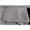 Image 2 : White Tablecloth (6' x 6', Some Stains), (3) Pieces Black Satin Material