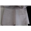 Image 3 : White Tablecloth (6' x 6', Some Stains), (3) Pieces Black Satin Material