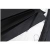 Image 5 : White Tablecloth (6' x 6', Some Stains), (3) Pieces Black Satin Material