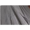 Image 6 : White Tablecloth (6' x 6', Some Stains), (3) Pieces Black Satin Material