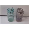 Image 2 : (2) Sealer Jars - Aqua  & Purple