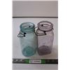 Image 1 : (2) Sealer Jars - Aqua  & Purple