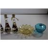 Image 3 : Liquid Filled Bottles +  Blue Glass Creamer +  Pickle Dish