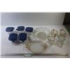 Image 1 : (5) Containers + Tray, Bowl, (2) Cream and Sugar Sets