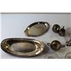 Image 2 : Metal Sugar and Creamer + (2) Metal Trays + (3) Glass Dishes + Metal Candle Holder + Tray