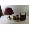 Image 1 : Lamp + Kat Carrying Basket + Wooden Carry Basket