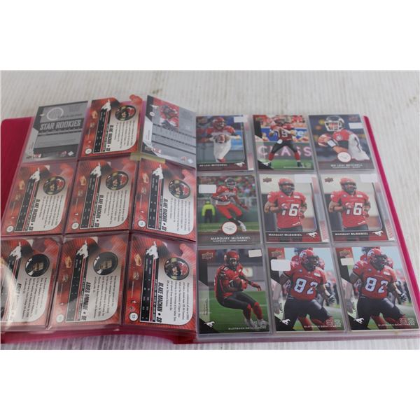 Folder of Calgary Stampeders CFL Football Trading Cards - (8) Pages