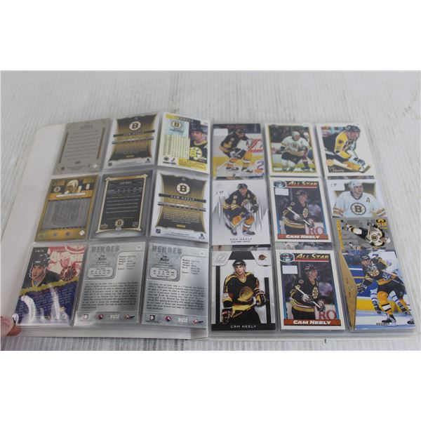 Folder of Cam Neely NHL Hockey Trading Cards - (9) Pages