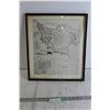 Image 1 : Framed Plan of the City and Fortification of Louisburg - 15 1/2" x 18"