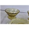 Image 2 : Madrid Amber Depression Glass - (3) Sherberts + (2) Saucers
