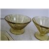Image 3 : Madrid Amber Depression Glass - (3) Sherberts + (2) Saucers