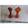 Image 1 : (2) Red Art Glass Vases